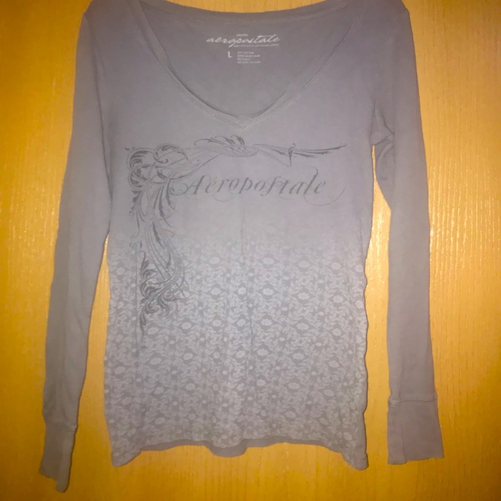 Sz L Grey Aeropostale Long Sleeved Thermal